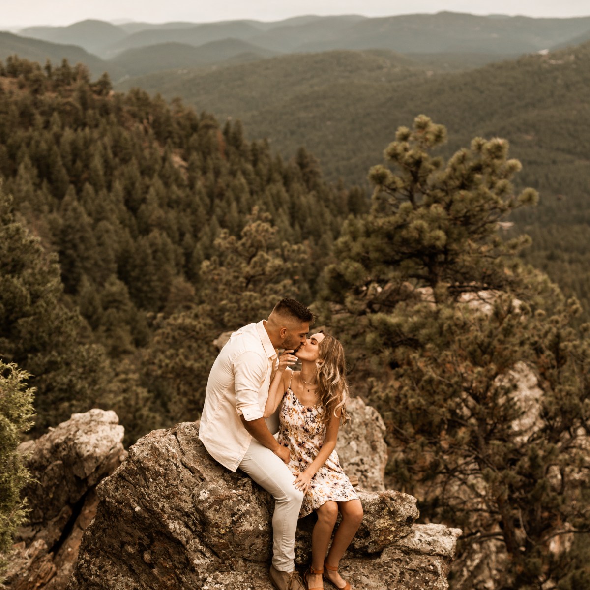 Mount Falcon Park Engagement Photos at Sunset: Denver Engagement&nbsp;Session
